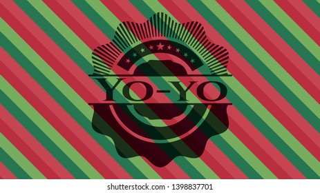 Yo-yo christmas style badge. Vector Illustration. Detailed.