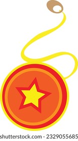 yo-yo game star logo with orange-red color