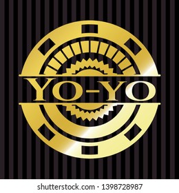 Yo-yo gold emblem or badge. Vector Illustration. Detailed.