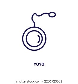 yoyo icon from activity and hobbies collection. Thin linear yoyo, play, toy outline icon isolated on white background. Line vector yoyo sign, symbol for web and mobile