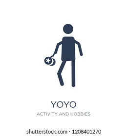 Yoyo icon. Trendy flat vector Yoyo icon on white background from Activity and Hobbies collection, vector illustration can be use for web and mobile, eps10