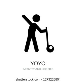 yoyo icon vector on white background, yoyo trendy filled icons from Activity and hobbies collection, yoyo simple element illustration