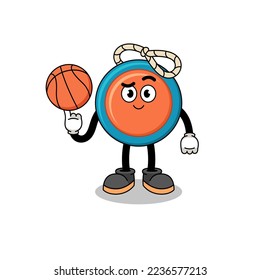 yoyo illustration as a basketball player , character design