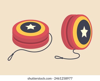 Yo-Yo kids toy icons. National Yo Yo Day