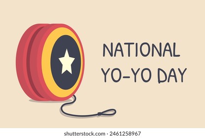 Yo-Yo kids toy. National Yo Yo Day card