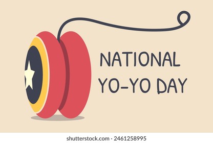 Yo-Yo kids toy. National Yo Yo Day card