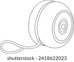 Yoyo outline black and white vector line art illustration