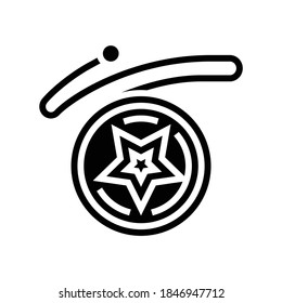 yo-yo play tool glyph icon vector. yo-yo play tool sign. isolated contour symbol black illustration