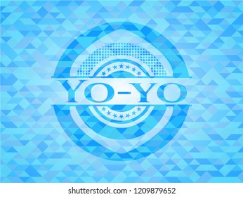 Yo-yo realistic light blue mosaic emblem