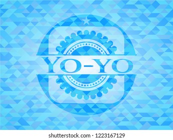 Yo-yo realistic light blue mosaic emblem