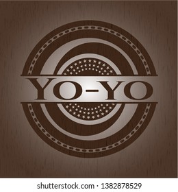 Yo-yo retro style wood emblem. Vector Illustration.