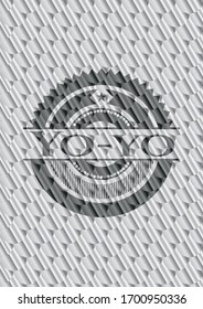 Yo-yo silver color badge. Scales pattern. Vector Illustration. Detailed.