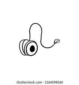 yoyo toy doodle icon vector hand drawing 