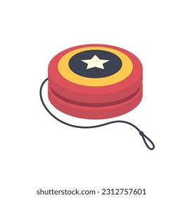 Yo-Yo toy. National Yo-Yo Day. Flat vector illustration