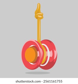 Yoyo Toy with String Cartoon Vector