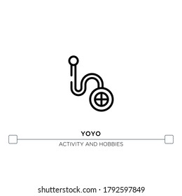 yoyo vector line icon. Simple element illustration. Yoyo outline icon from activity and hobbies concept. Can be used for web and mobile
