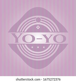 Yo-yo vintage pink emblem. Vector Illustration. Detailed.