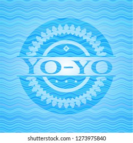 Yo-yo water wave representation style emblem.