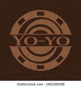 Yo-yo wood emblem. Vector Illustration.