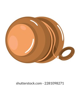 yoyo wood toy icon isolated