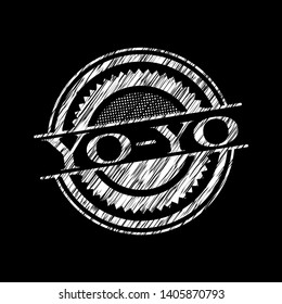 Yo-yo written on a chalkboard. Vector Illustration. Detailed.