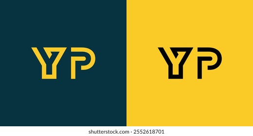 YP abstract minimalist letters Logo Monogram. It is a minimalist logo, this logo is made by combining two letters