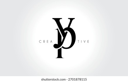 YP Elegant Serif Monogram Logo - Luxuriöses typografisches Kleinbuchstaben-Zeichen für modernes Branding