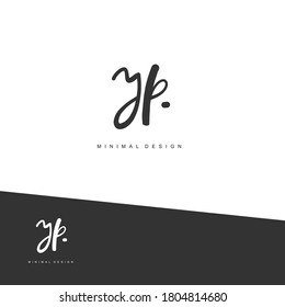 YP Erstmalige Handschrift oder handgeschriebenes Logo für Identität. Logo mit Unterschrift und handgezeichnet.