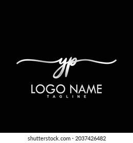 YP Initial Handwriting Logo Design Vector