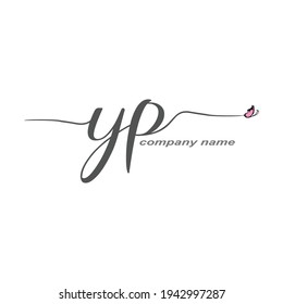 YP Initial Handwriting logo luxury vector beauty
