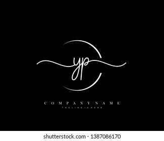 YP initial handwriting logo template vector
