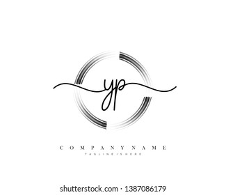 YP initial handwriting logo template vector