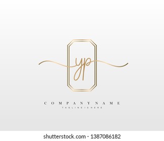 YP initial handwriting logo template vector