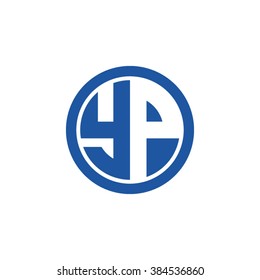 YP initial letters circle business logo blue
