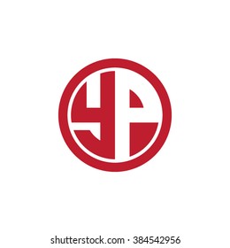 YP initial letters circle business logo red