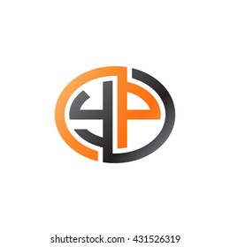 YP initial letters looping linked ellipse logo orange black