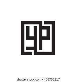 YP initial letters looping linked square monogram logo