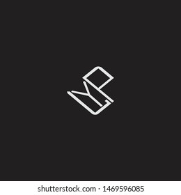 YP Initial Logo letters with rotate squere template