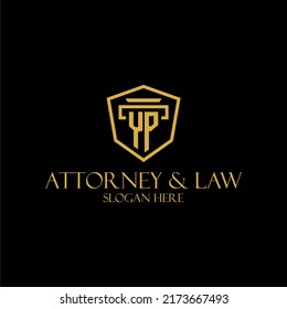 YP initial monogram for lawfirm logo ideas with creative polygon style design
