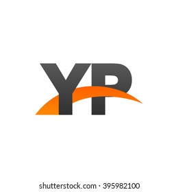 YP initial overlapping swoosh letter logo black orange