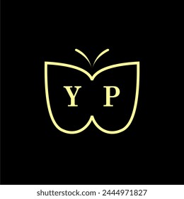 YP Initials Luxury Butterfly logo Vector illustration