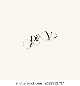 YP letter elegancy and beauty in one look wedding caligraphic logo with monogram concept