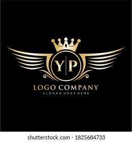 YP Letter Initial with Royal Wing Logo Template.