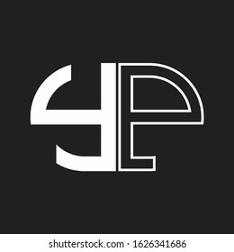 YP Letter logo monogram with oval shape negative space design template