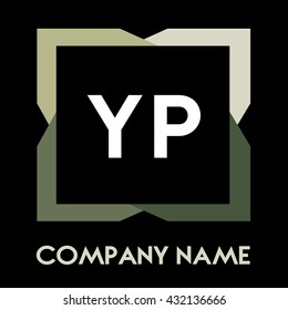 YP letters business logo creative  icon design template elements in abstract background logo, design identity in square with four colors, modern alphabet letters
