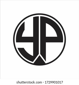 Monograma del logotipo del YP con estilo de la cinta en fondo blanco