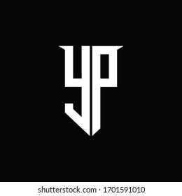 YP logo monogram with emblem shield style design template