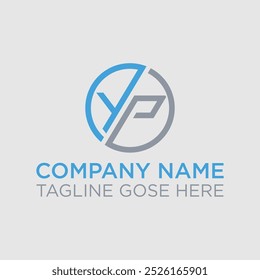 YP Logo, YP Monogram, Initial logo, Letter YP , Icon. Logo with circle rounded design template isolated. Creative Unique Letter YP 
 Initial Based Stylish Line Logo Design Vector Template.