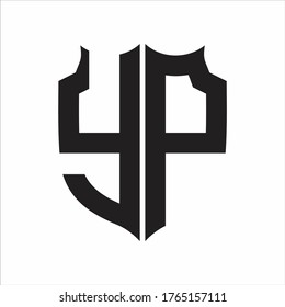 YP Logo Shield style Monogram design template on white background