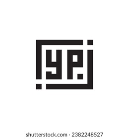 YP minimalist geometric symbol logo in high quality professional design that will print well across any print media